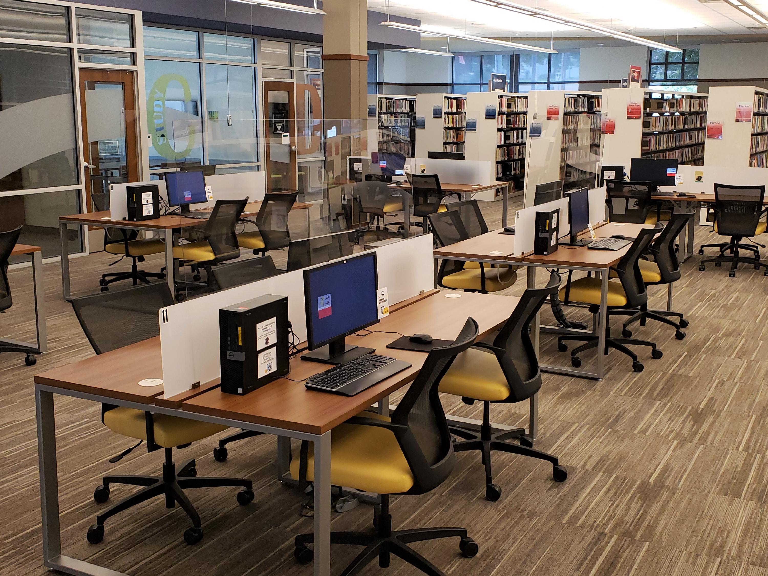 Room with desks and chairs